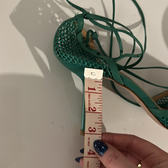 L’intervalle Square Toe Green Fishnet Lace up Heels - Picture 8 of 8